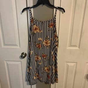 black and white strapped floral maxi dress.